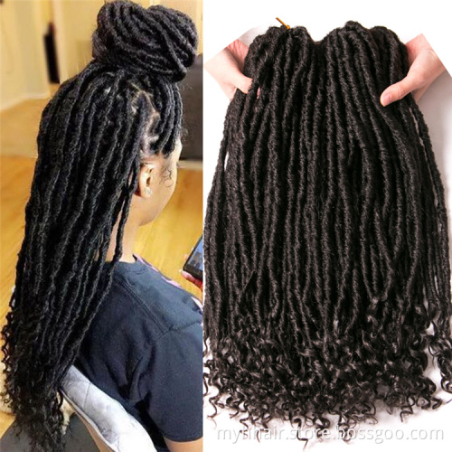 Crochet Faux locs Curly End Braids Hair Extensions 18 inch goddess synthetic hair Jumbo Dreads Hairstyle Ombre Crochet Braids